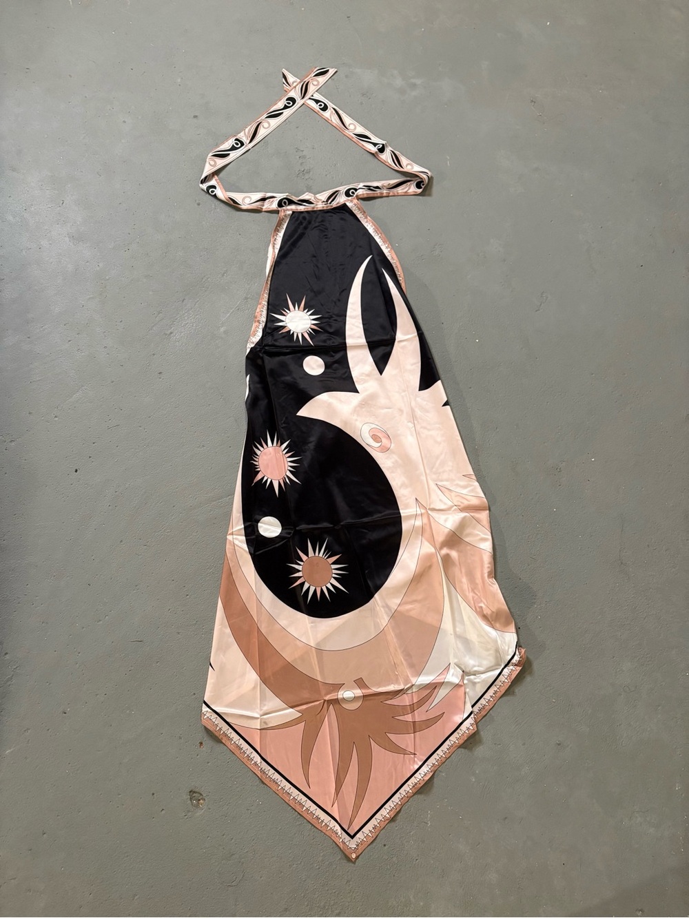 Emilio Pucci Black and Blush Halter Mini Dress